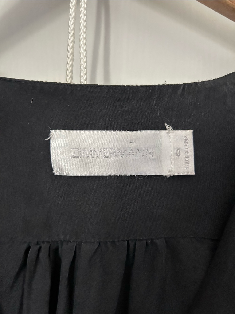 Zimmermann Black Long-Sleeve V-Neck Wrap Romper - Picture 2 of 4